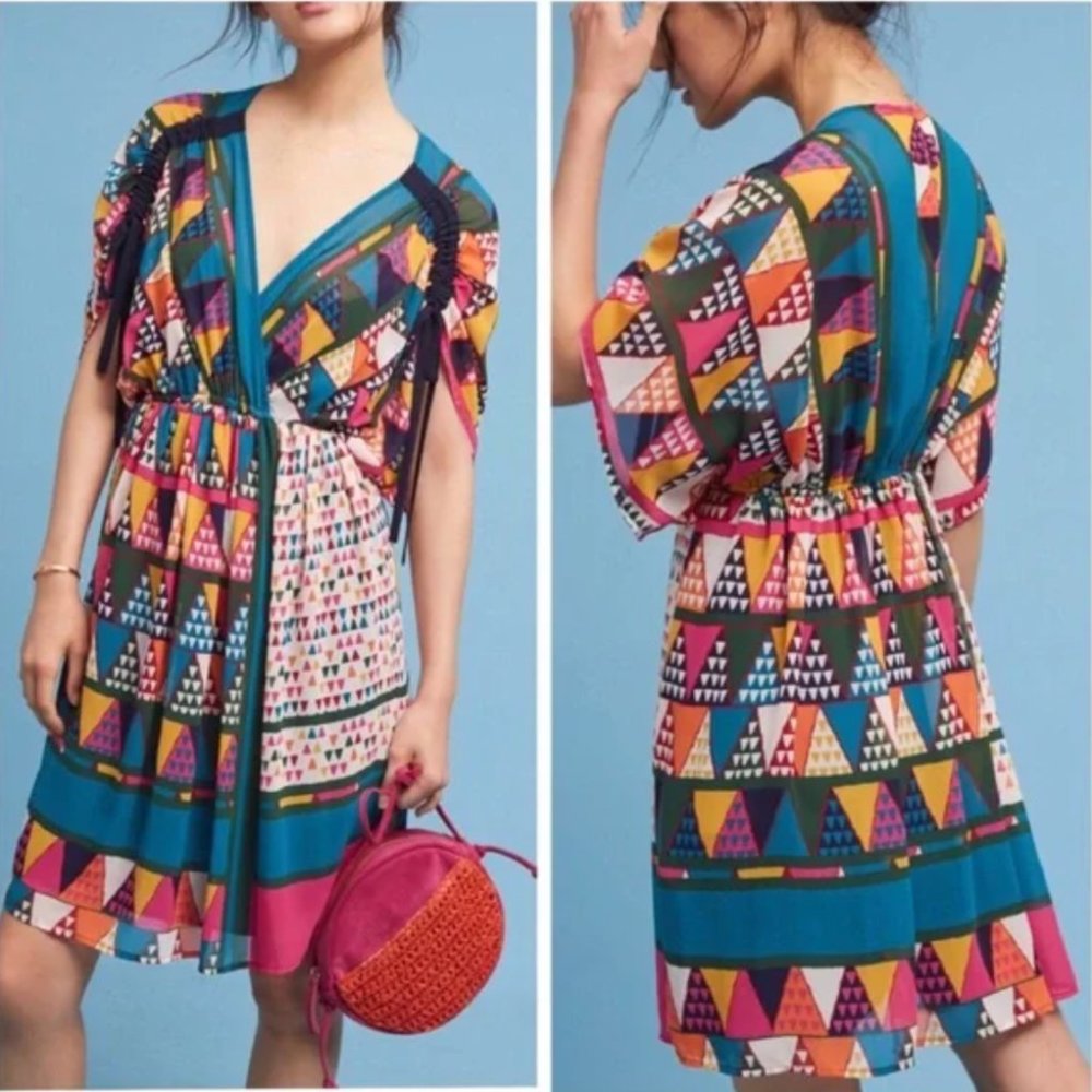 Anthropologie Maeve geo-print dress